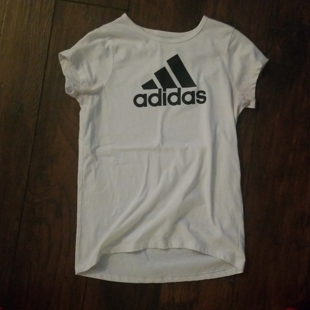 Girls white adidas shirt